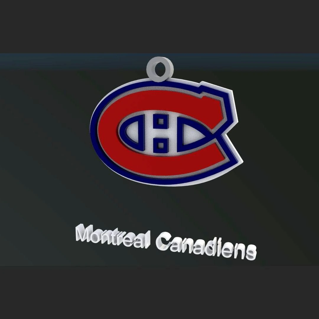 Montreal canadiens logo shield Printable and Renderable keychan 3D Print Model .c4d .max .obj .3ds .fbx .stl .blend 