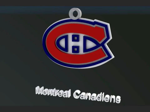 Bouclier du logo des Canadiens de Montr&eacute;al Porte-cl&eacute;s imprimable et rendu Modèles 3D en vedette