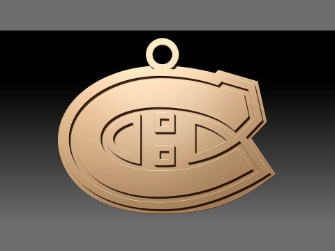 Montreal canadiens logo shield Printable and Renderable keychan Model do druku 3D
