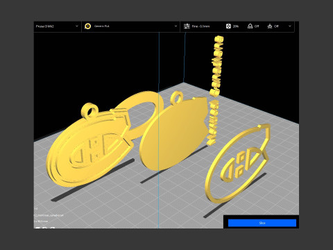 Montreal canadiens logo shield Printable and Renderable keychan Model do druku 3D