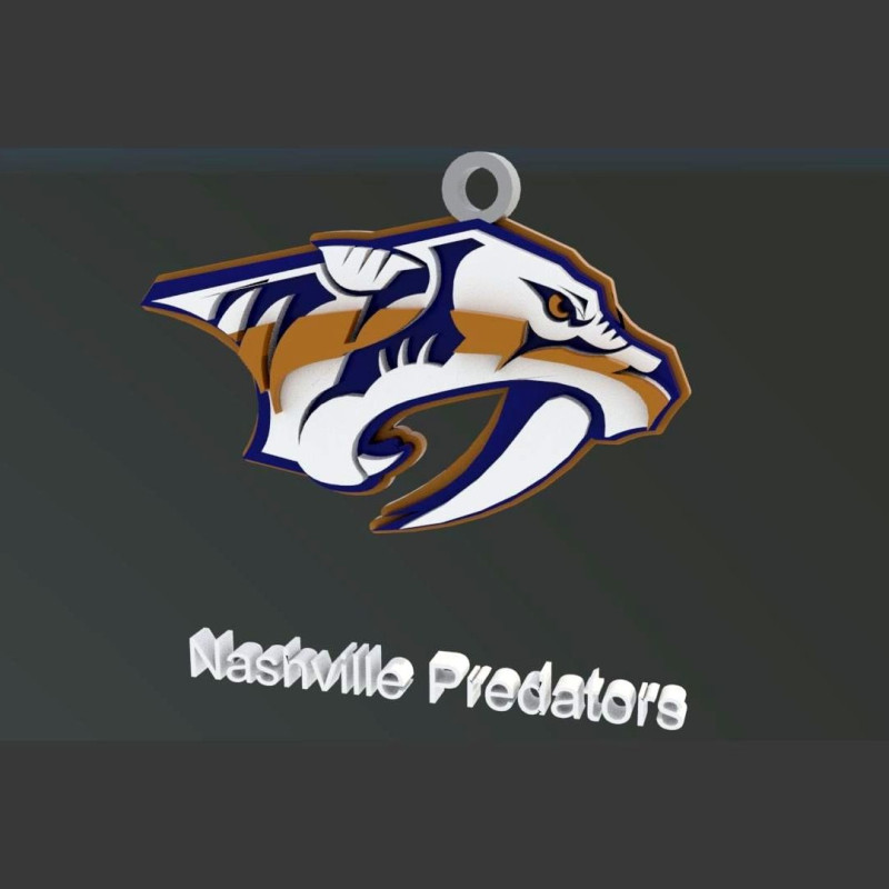 Nashville predators logo shield Printable and Renderable keychan 3D 프린트 모델 .c4d .max .obj .3ds .fbx .stl .blend 