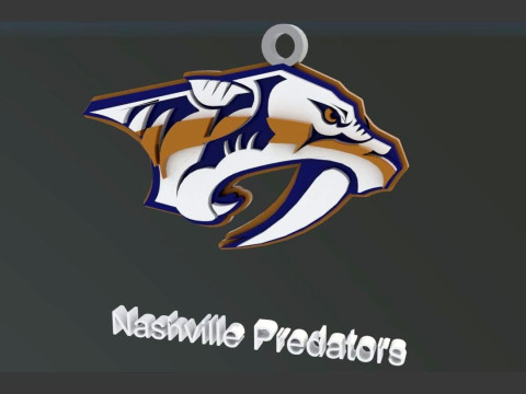 Nashville predators logo shield Printable and Renderable keychan 3D Print Model