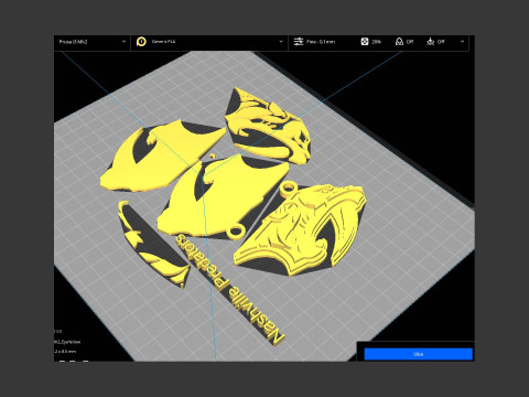 Nashville predators logo shield Printable and Renderable keychan 3D 프린트 모델