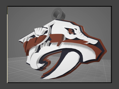 Nashville predators logo shield Printable and Renderable keychan 3D 프린트 모델