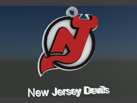 New jersey devils logo shield Printable and Renderable keychan 3D Baskı Modeli