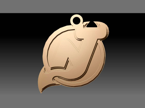 New jersey devils logo shield Printable and Renderable keychan 3D Print Model