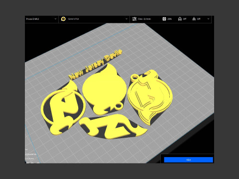 New jersey devils logo shield Printable and Renderable keychan 3D Print Model