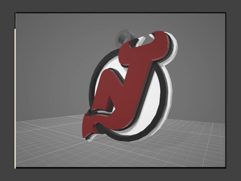New jersey devils logo shield Printable and Renderable keychan 3D Print Model