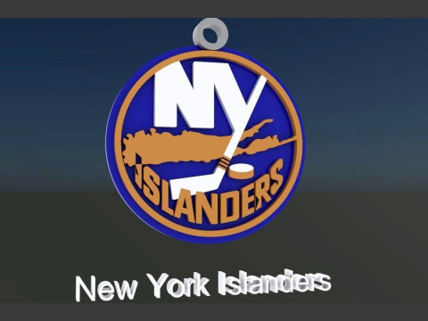 New york islanders logo shield Printable and Renderable keychan Modèles 3D en vedette