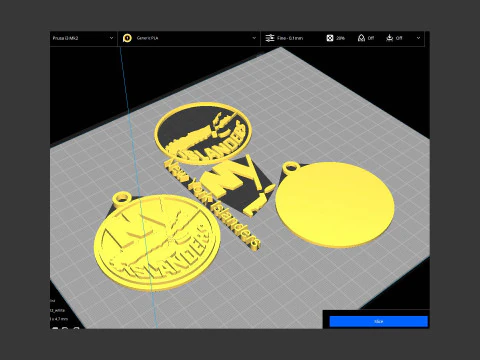 New york islanders logo shield Printable and Renderable keychan 3D Print Model