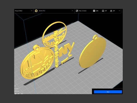 New york islanders logo shield Printable and Renderable keychan 3D Print Model