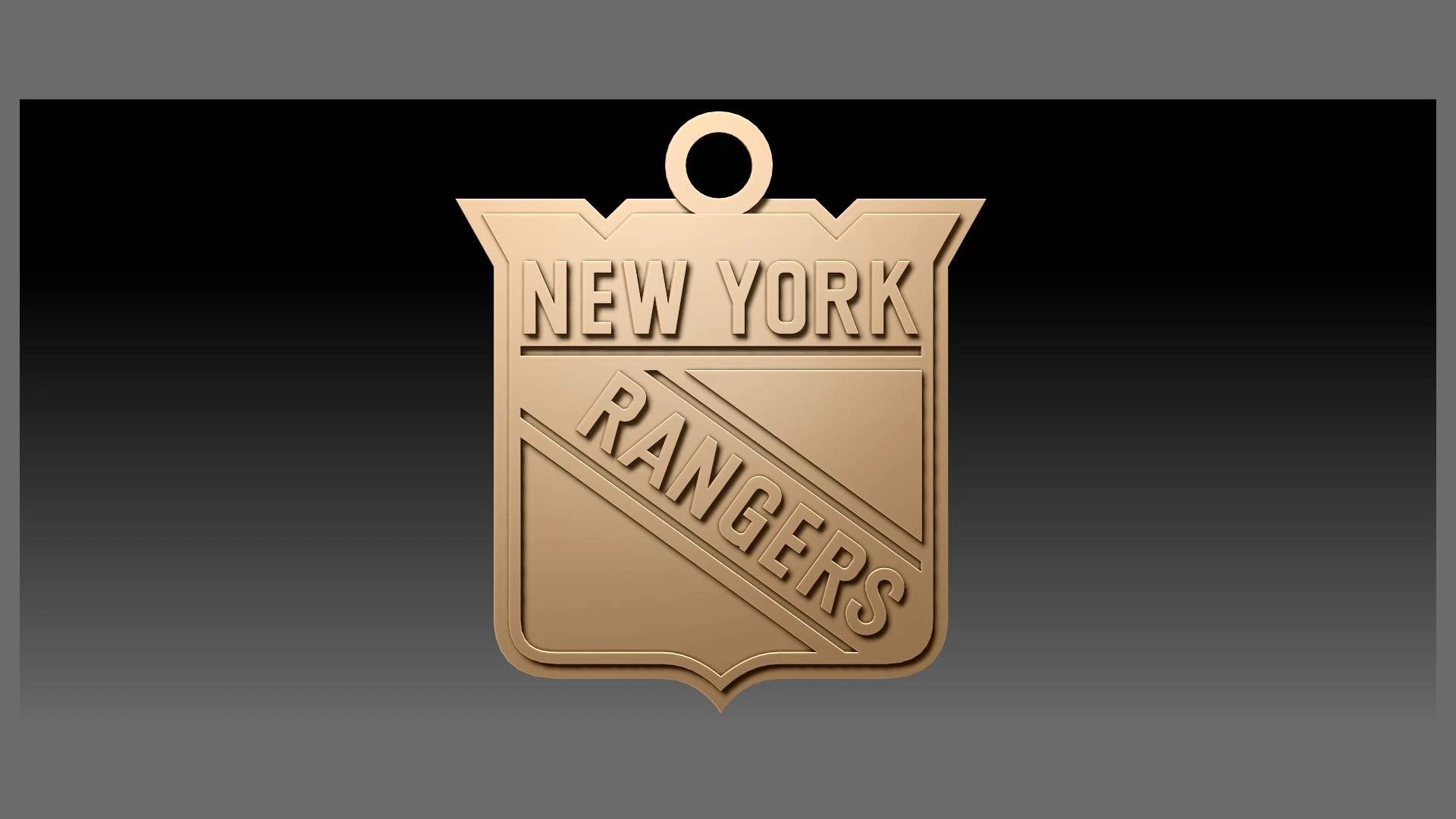 New york rangers logo shield Printable and Renderable keychan 3D Print Model .c4d .max .obj .3ds .fbx .stl .blend 