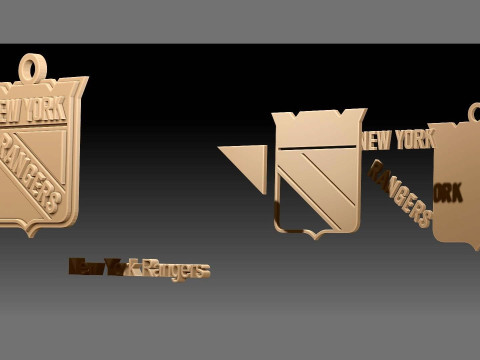 New york rangers logo shield Printable and Renderable keychan 3D-Druckmodell