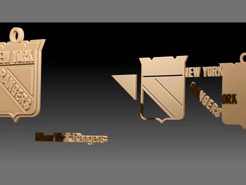 New york rangers logo shield Printable and Renderable keychan 3D Print Model