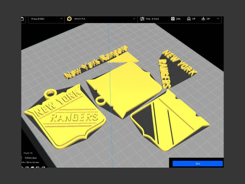New york rangers logo shield Printable and Renderable keychan 3D Print Model