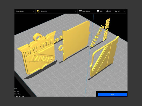 New york rangers logo shield Printable and Renderable keychan 3D Print Model