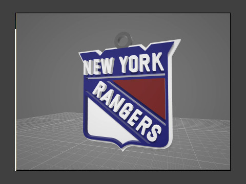 New york rangers logo shield Printable and Renderable keychan 3D-Druckmodell