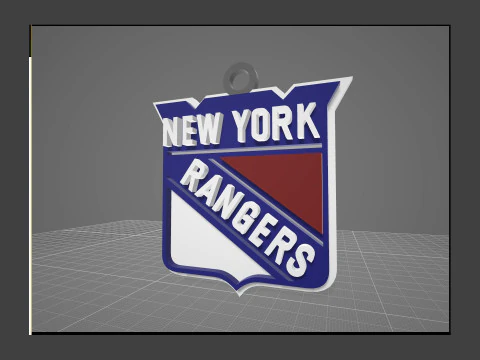 New york rangers logo shield Printable and Renderable keychan 3D Print Model