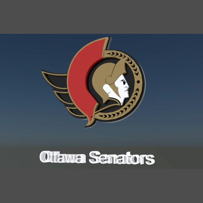 Ottawa senators logo shield Printable and Renderable keychan 3D Принт Модель .c4d .max .obj .3ds .fbx .stl .blend 