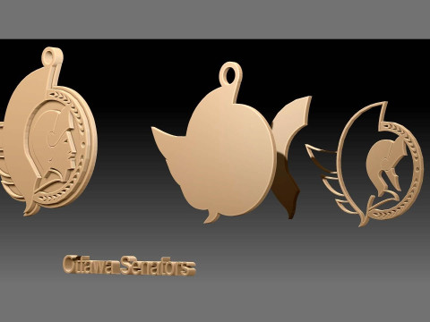 Ottawa senators logo shield Printable and Renderable keychan 3D Принт Модель