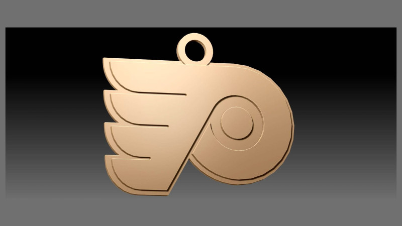 Philadelphia flyers logo shield Printable and Renderable keychan 3D 打印模型 .c4d .max .obj .3ds .fbx .stl .blend 