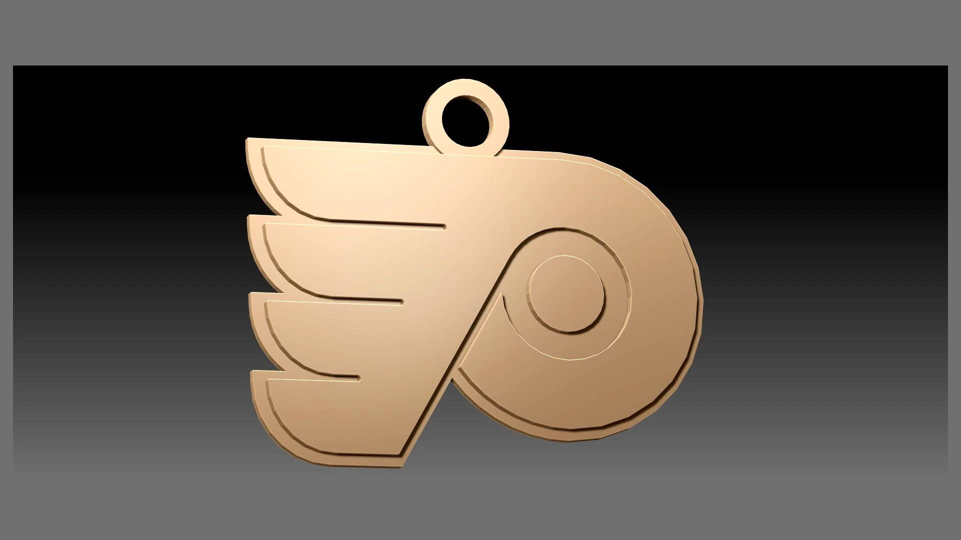 Philadelphia flyers logo shield Printable and Renderable keychan 3D Print Model .c4d .max .obj .3ds .fbx .stl .blend 