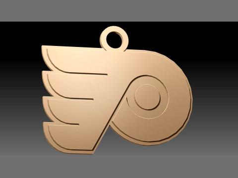 Philadelphia flyers logo shield Printable and Renderable keychan 3D Print Model