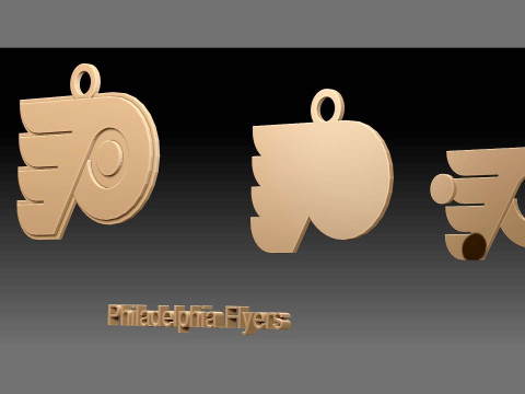 Philadelphia flyers logo shield Printable and Renderable keychan 3D 打印模型