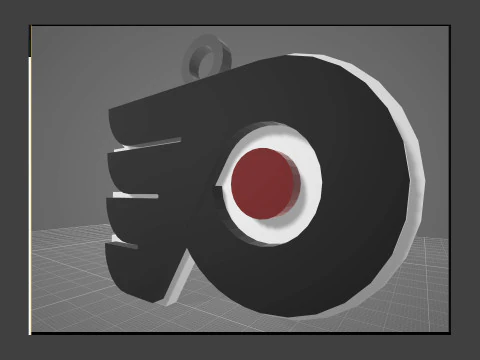 Philadelphia flyers logo shield Printable and Renderable keychan 3D Print Model
