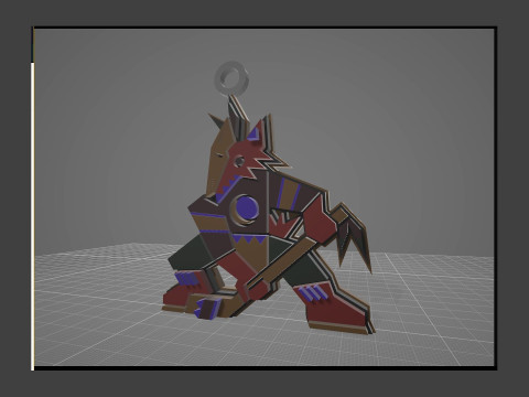 Phoenix coyotes logo shield Printable and Renderable keychan Model Cetak 3D