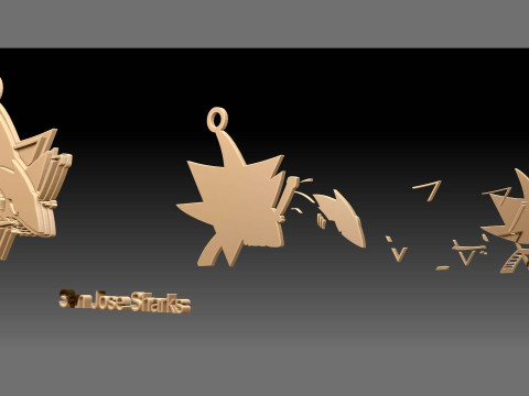 San jose sharks logo shield Printable and Renderable keychan 3Dプリントモデル