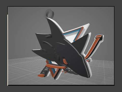 San jose sharks logo shield Printable and Renderable keychan 3Dプリントモデル