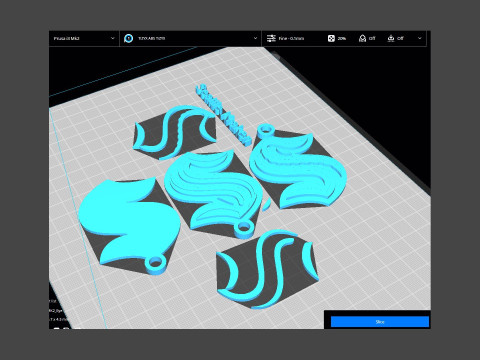 Seattle kraken logo shield Printable and Renderable keychan 3D Print Model