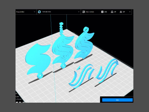 Seattle kraken logo shield Printable and Renderable keychan 3D Print Model