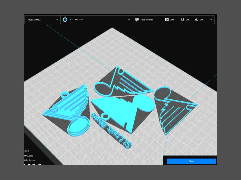 St louis blues logo shield Printable and Renderable keychan 3D Print Model