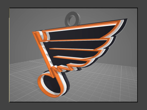 St louis blues logo shield Printable and Renderable keychan 3D Print Model