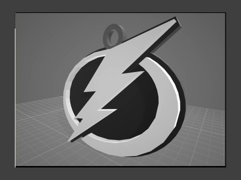 Tampa bay lightning logo shield Printable and Renderable keychan 3D 打印模型