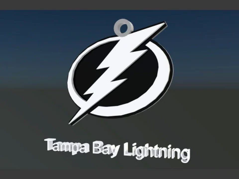 Chaveiro com logotipo Tampa Bay Lightning para impressão e renderização Modelo de Impressão 3D