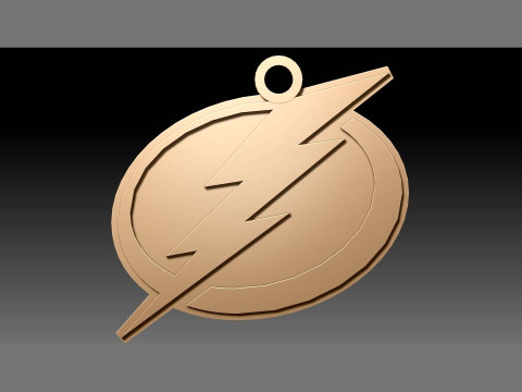 Tampa bay lightning logo shield Printable and Renderable keychan 3D 打印模型