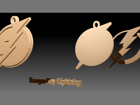 Tampa bay lightning logo shield Printable and Renderable keychan 3D 打印模型