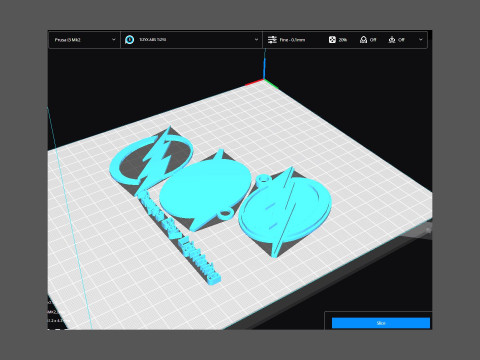 Tampa bay lightning logo shield Printable and Renderable keychan 3D 打印模型