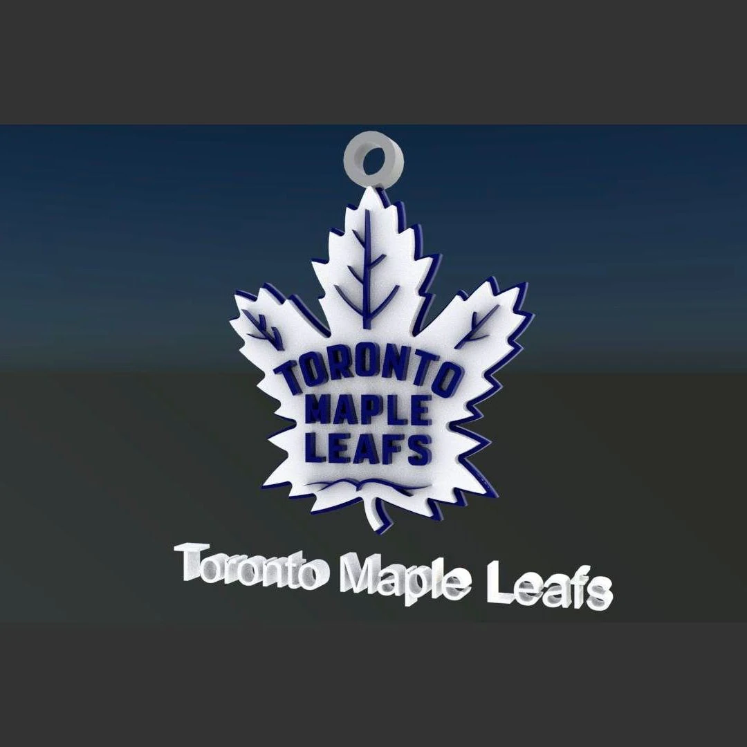 Toronto maple leafs logo shield Printable and Renderable keychan 3D Print Model .c4d .max .obj .3ds .fbx .stl .blend 