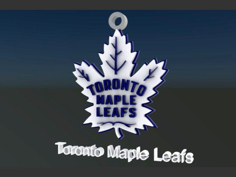 Toronto maple leafs logo shield Printable and Renderable keychan Modèles 3D en vedette