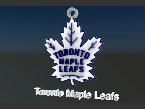 Toronto Maple Leafs Logo-Schild Druckbarer und darstellbarer Schl&uuml;sselanh&auml;nger 3D Druckmodell