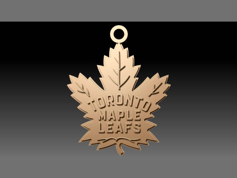Toronto maple leafs logo shield Printable and Renderable keychan 3Dプリントモデル