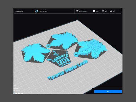 Toronto maple leafs logo shield Printable and Renderable keychan 3Dプリントモデル