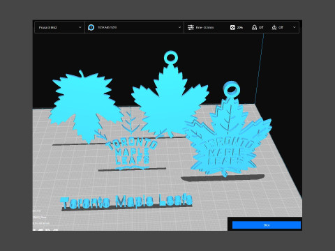 Toronto maple leafs logo shield Printable and Renderable keychan 3Dプリントモデル