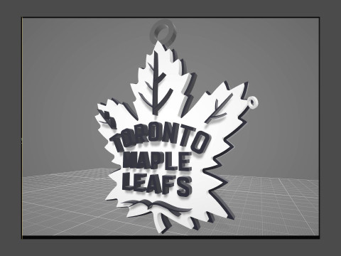Toronto maple leafs logo shield Printable and Renderable keychan 3Dプリントモデル