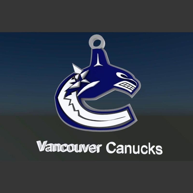 Vancouver canucks logo shield Printable and Renderable keychan 3D Druckmodell .c4d .max .obj .3ds .fbx .stl .blend