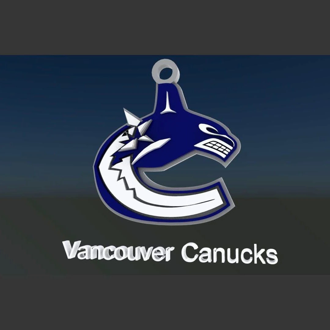 Vancouver canucks logo shield Printable and Renderable keychan 3D Print Model .c4d .max .obj .3ds .fbx .stl .blend 